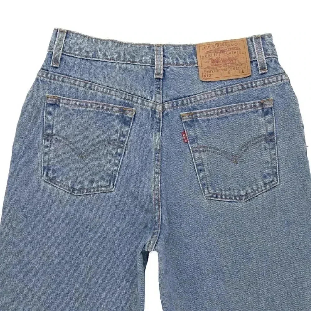Vintage Classic Levis Jeans 512 High Waisted Straight Leg Cotton Jeans 28W 32L - Picture 3 of 6